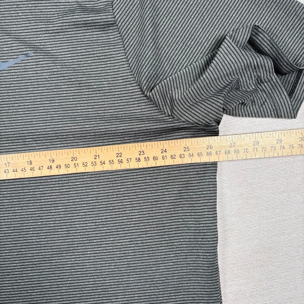 Nike Tiger Woods Control Stripe Polo Shirt Mens XXL Gray Black Striped Snap Up